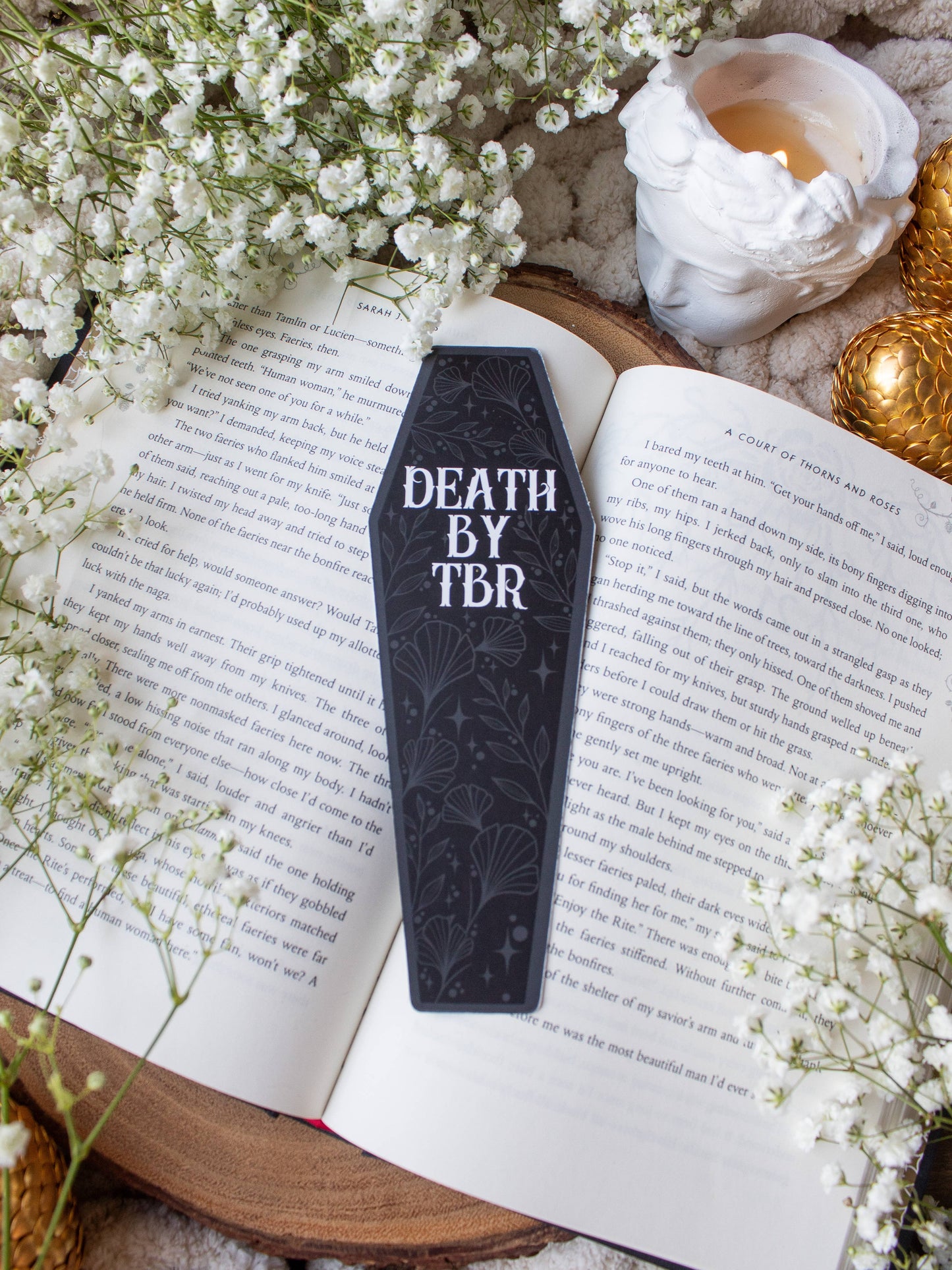 Death By TBR Halloween Coffin Die-Cut Bookmark