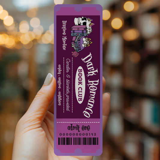Dark Romance Ticket Bookmark | Soft Matte Laminated 