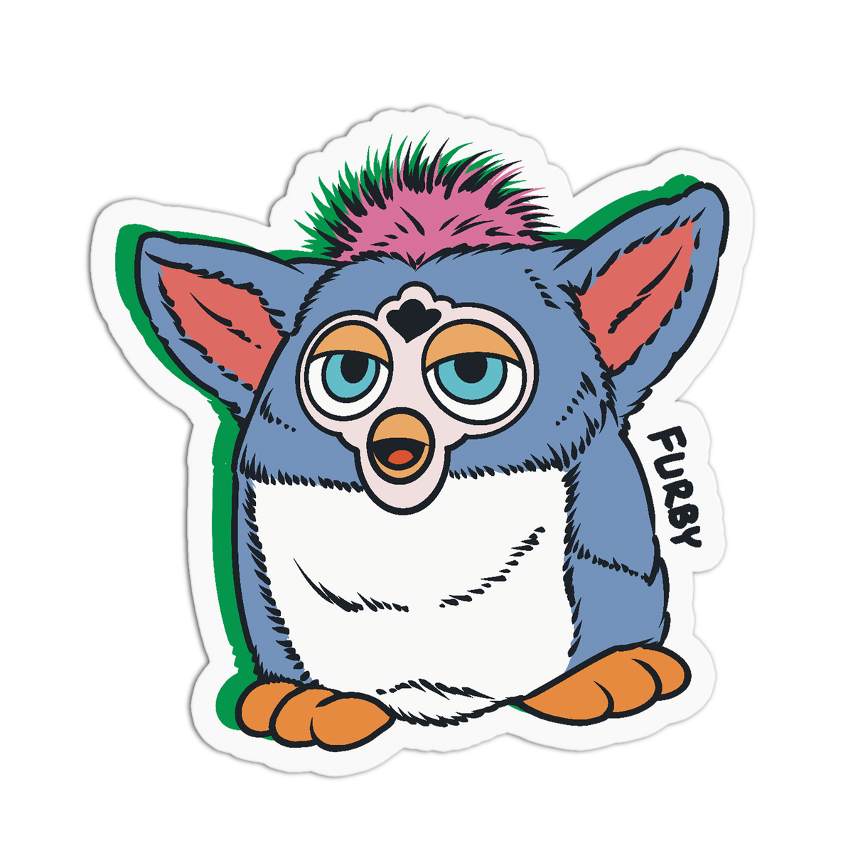 Cute Electronic Pet 90's Toys Textured Stickers
