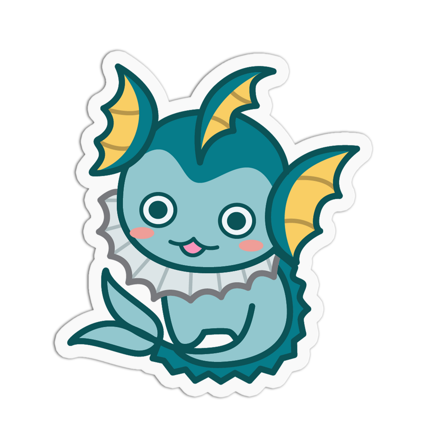 Chibi Fin Mermaid - Pocket Monster Textured Stickers