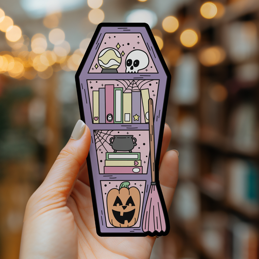 Coffin Bookshelf Laminated Bookmark 