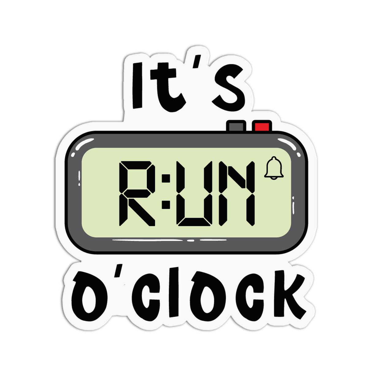Digital Clock Running Textured Stickers