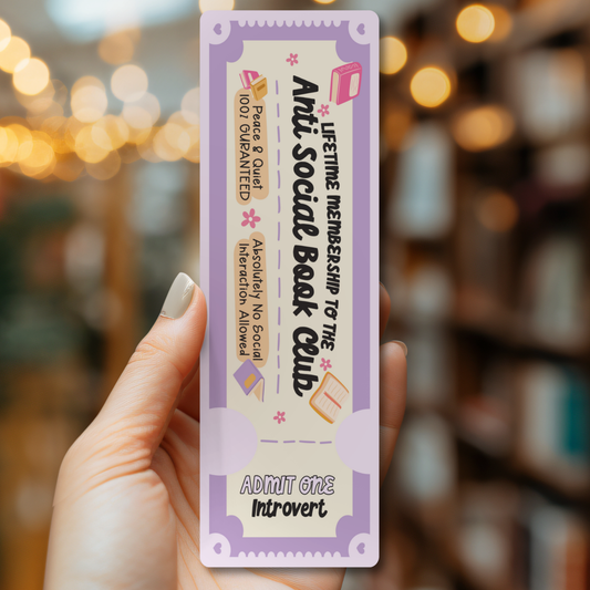 Anti Social Book Club Bookmark | Bookish Reader