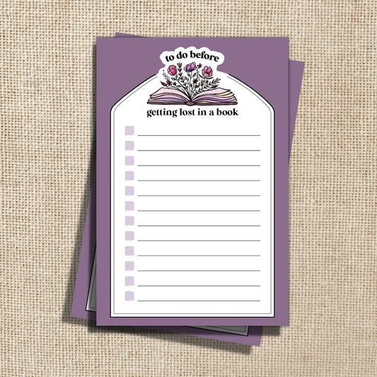 To Do Before Getting Lost in a Book Notepad - 4x6"