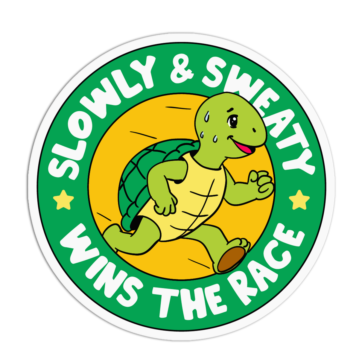Sweaty Turtle Running Textured Stickers