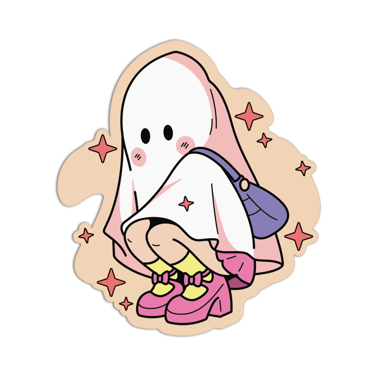 Platform Heels Ghost Cutie Textured Sticker