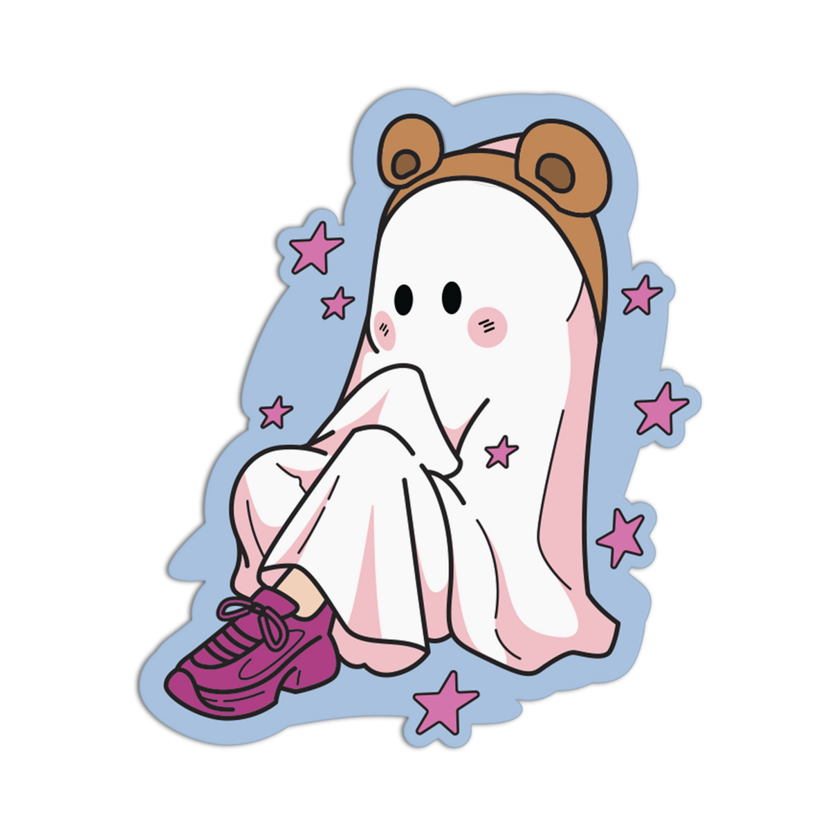 Bear Ears Ghost Cutie Textured Sticker