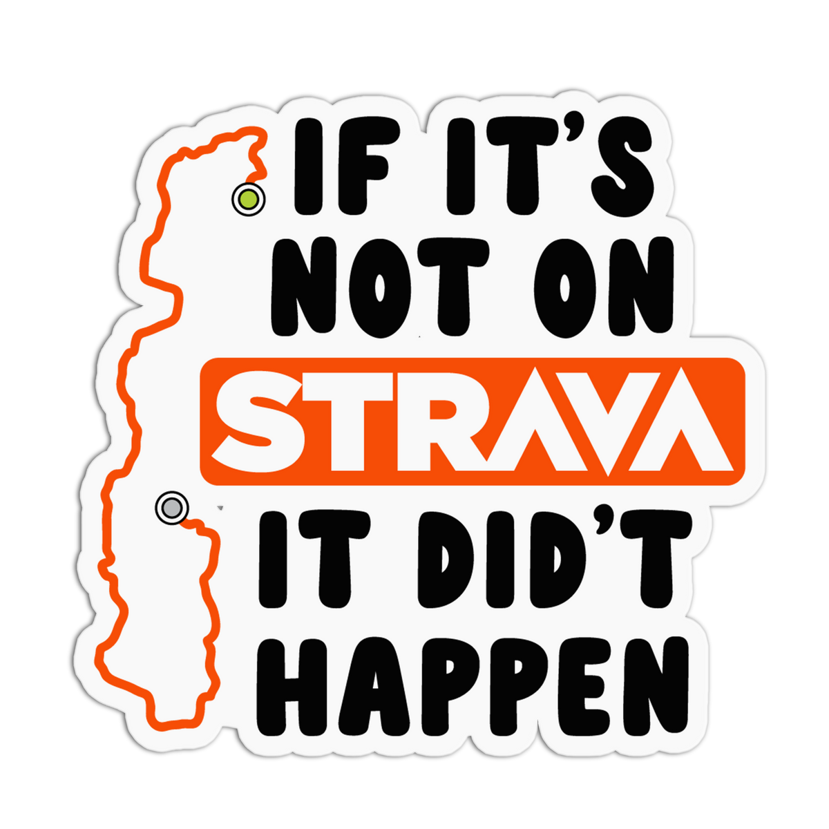 Strava Route Running Textured Stickers