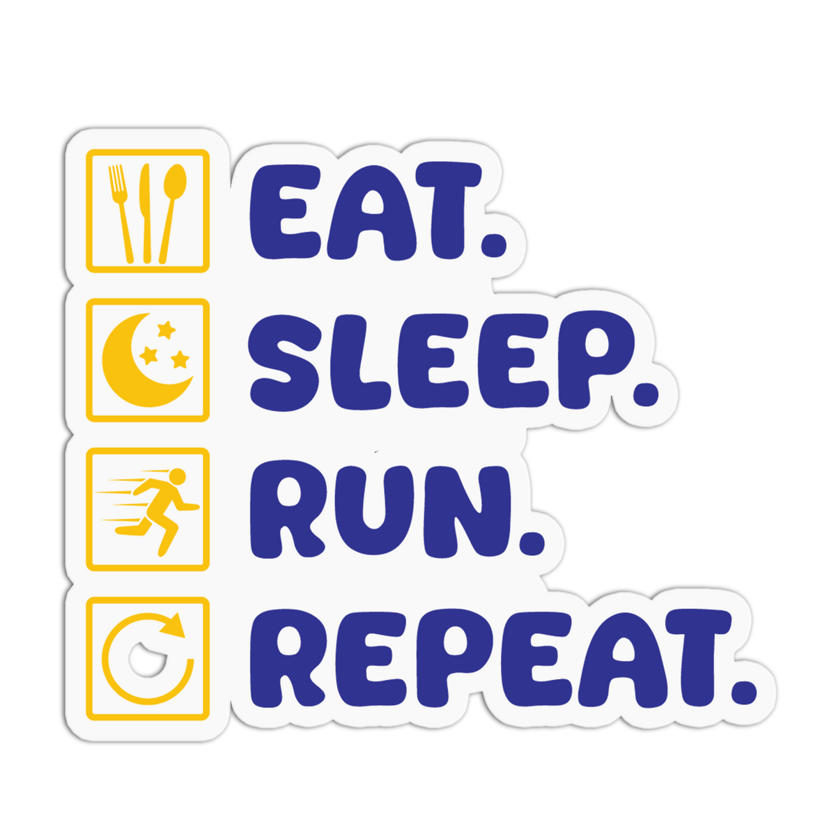 Daily Routine Running Textured Stickers
