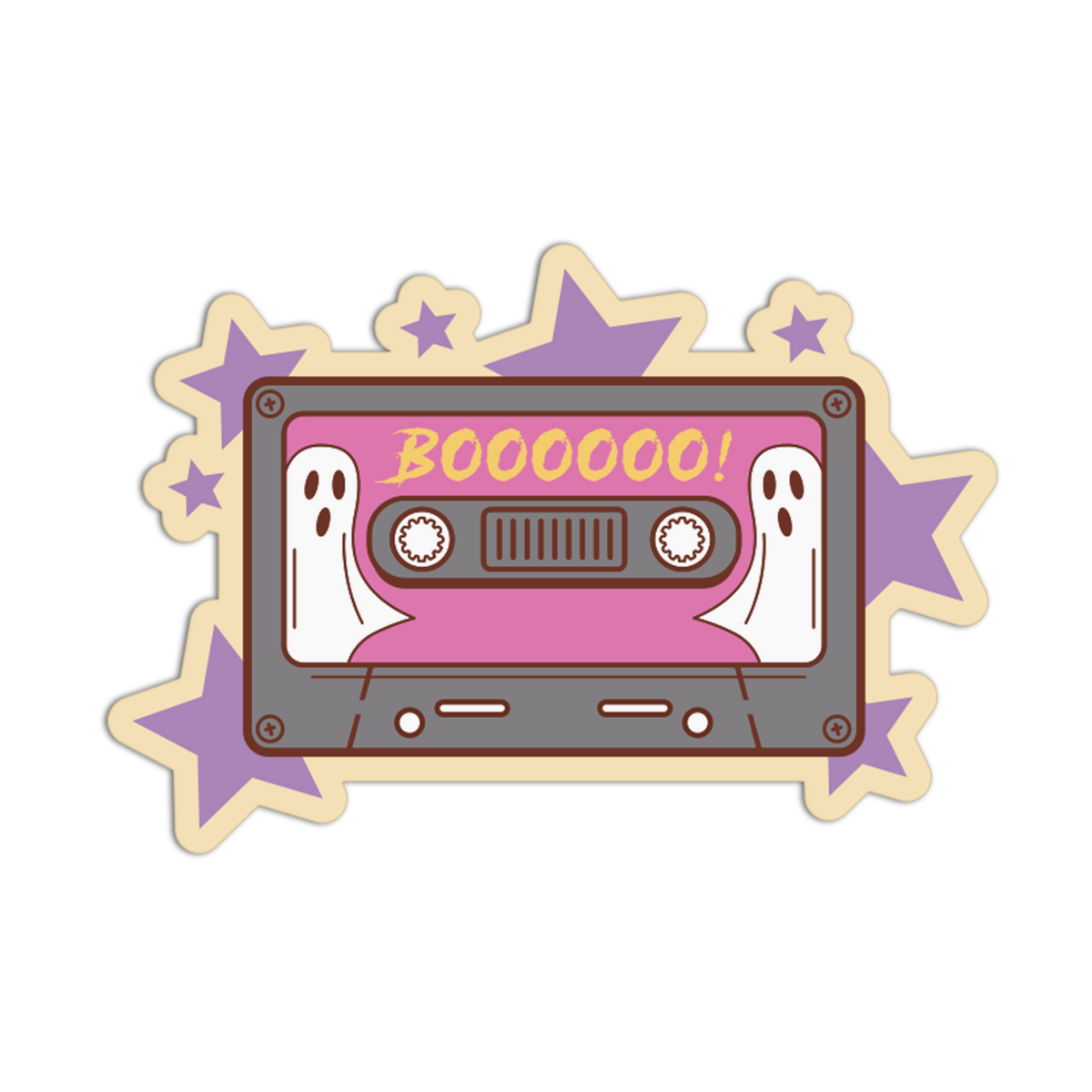 Spooky Cassette Halloween Theme Textured Stickers
